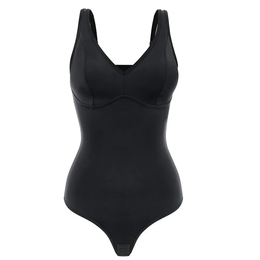 Women Shapewear Bodysuit Shaper Waist Trainer Corset Deep V Neck Slimming Underwear Built-in Bra Camisoles Tops Tummy Control