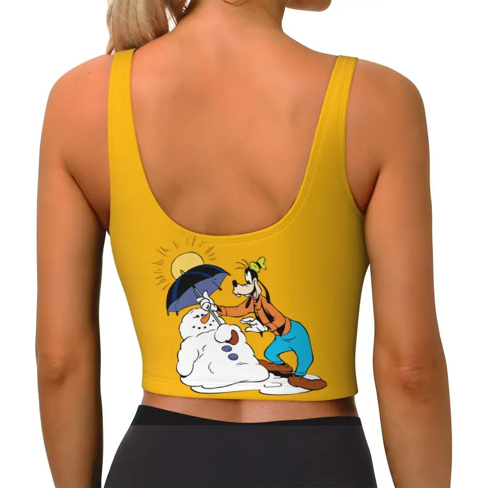 Custom Goofy Cartoons High Impact Sports Bras for Women Mangas Seamless Workout Running Crop Tank Tops