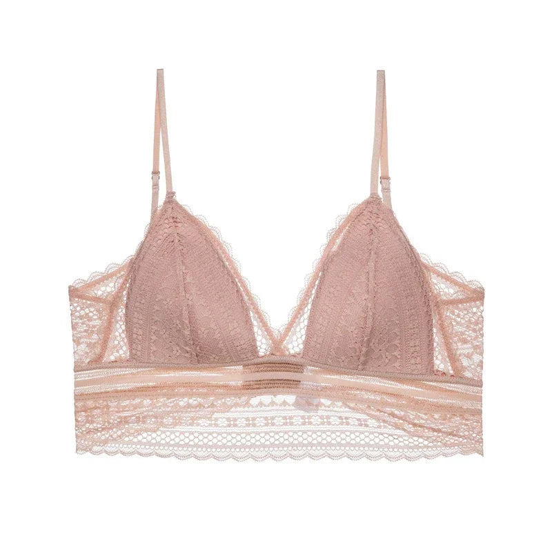 Backless Lace Bra Triangular Sexy Bralette Soft Low Back Biustonosz Women Lingerie Sexy Lace Bras for Women