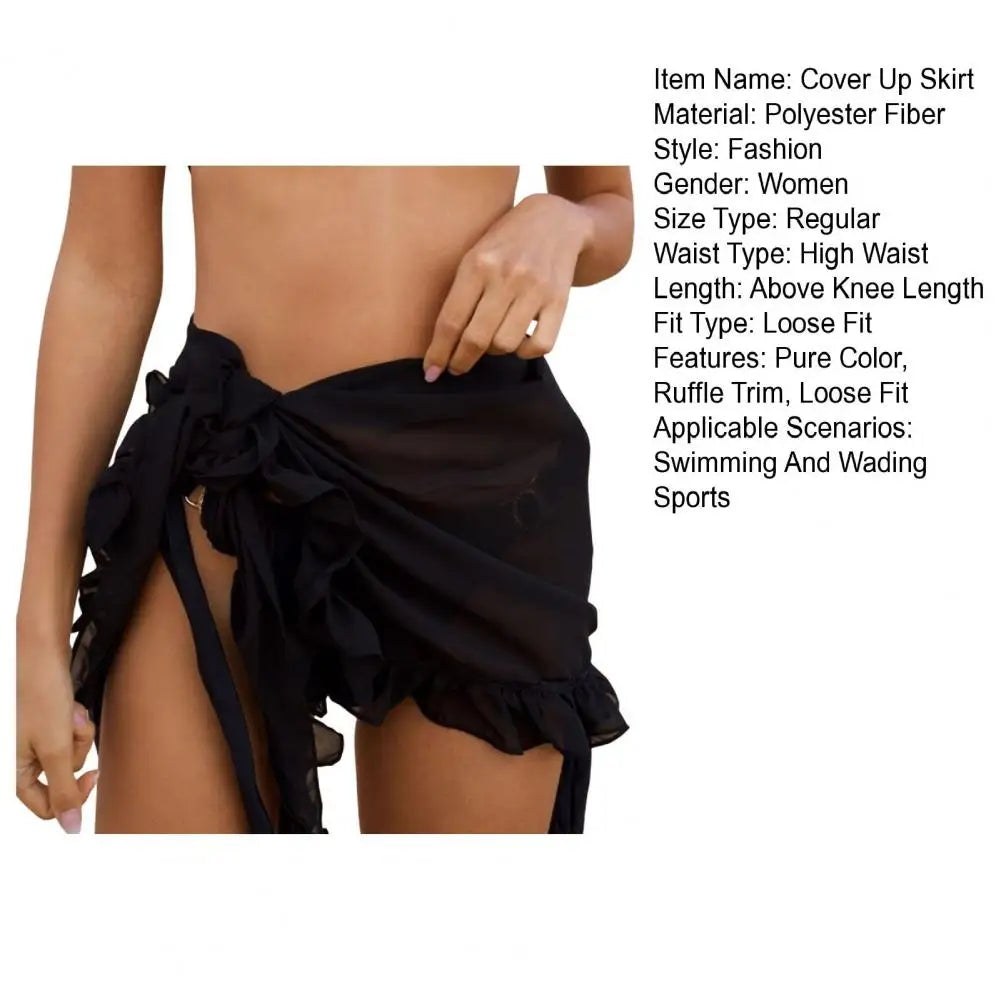 Bikini Cover-Ups Wrap Pareo Scarf for Women Chiffon Swimwear Cover Up Wraps Beach Sexy Skirts See-Through Scarf Cover Up Dress 1