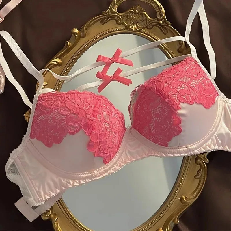 Lace Bras Set for Womens Summer Thin Breathable Bras Sexy Lingerie & Underwear  Adjustable Shoulder Strap Inner Padded Bralette