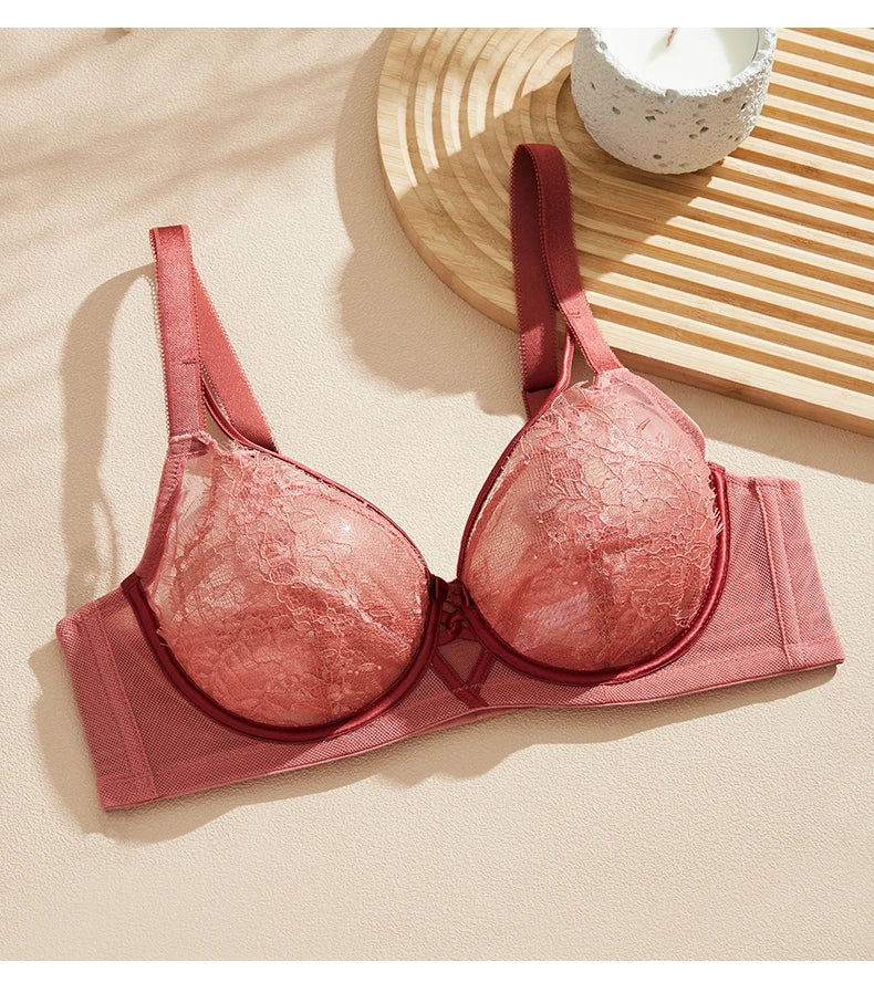Sexy Unlined Bra for Women Lace Breast Collection Anti Sagging Bras Large Size 70-90 BCD Elegant French Bra