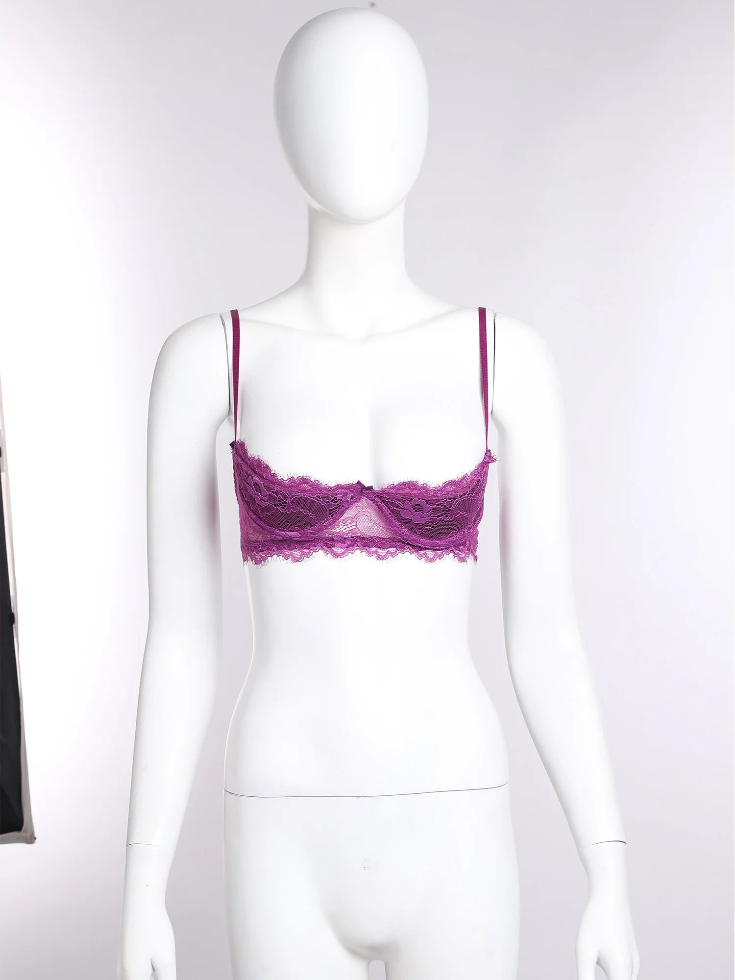 Womens Sexy 1/4 Cup Bras Open Nipple Cups Lingerie Bra Top Padded Cup Push-up Underwire Bra Exposed Nipples Chest Balconette