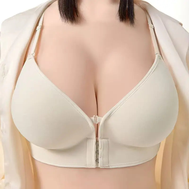12cm Thickened Front Closure Push Up Bra - Ultra Thick Padded Lift for Small Chest, Deep Plunge Sexy Lingerie