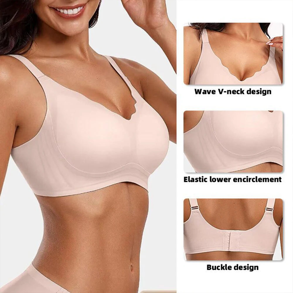 Womens Wireless Push Up Bras No Underwire Soft Bralette Comfortable Full Coverage Seamless T Shirt Bra Plus Size Underwear