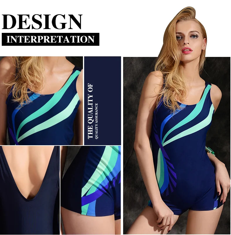 New Women's One-Piece Swimsuit Slimming Cover-Up Quick-Dry Thermal Spa Professional Swimwear High Elasticity Nylon Fabric