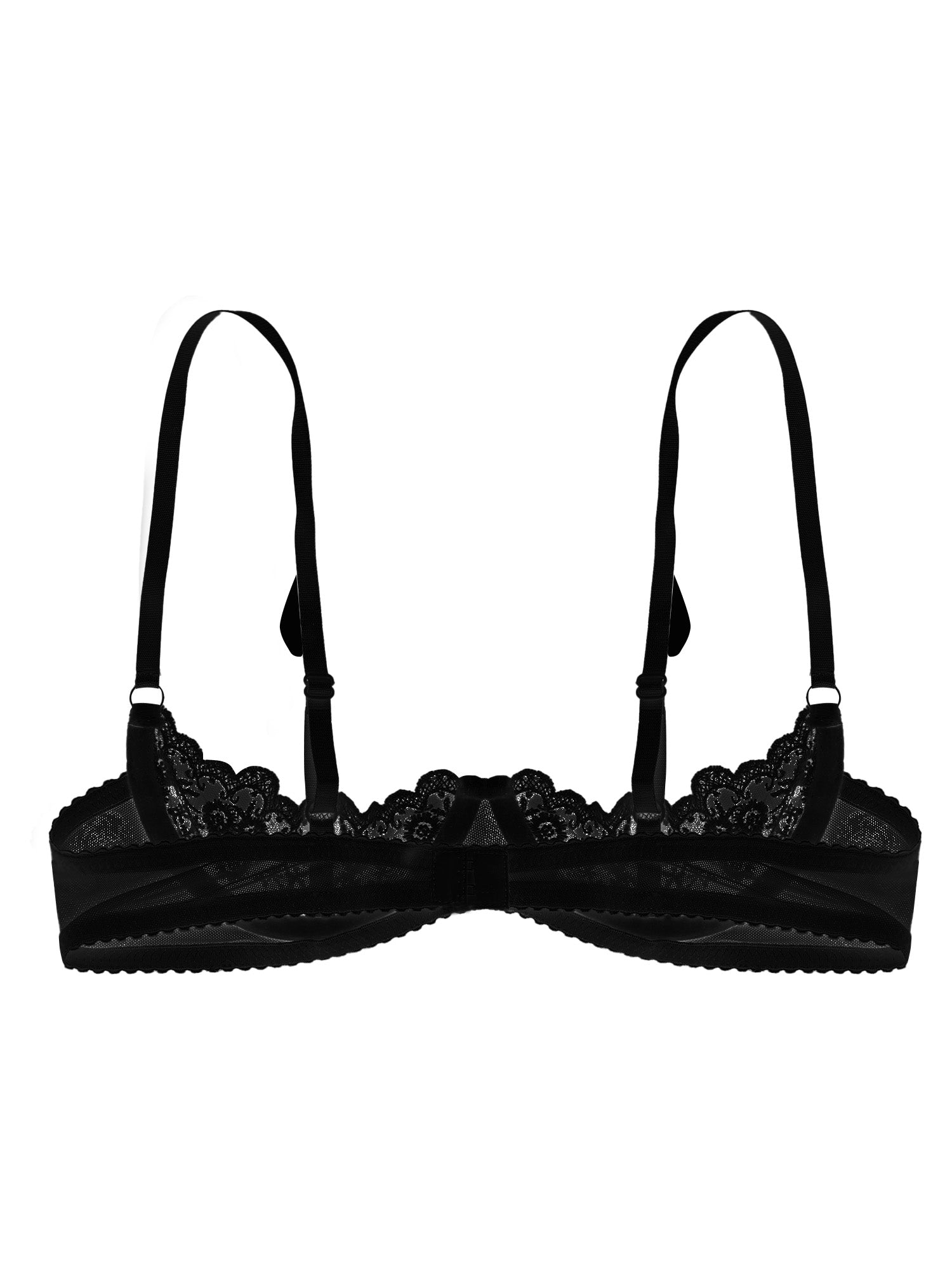 Women Sexy Half Cup Bras Open Nipple Lingerie Bra Top Sheer Floral Lace Underwired Underwear Adjustable Straps Unlined Brassiere