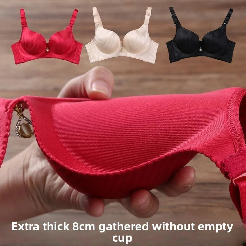 Ultra Push Up Bra with 8cm Lift Pads Wireless Seamless Side Support for Small Chest A Cup Enhancement for Flat Chest Comfortable