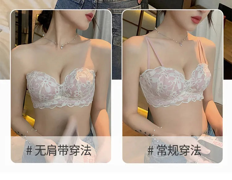 New Push-Up Lingerie Set Comfortable Wire-Free and Lightweight Bra Provides Lift and Side Support Sexy & Exquisite Lace Design