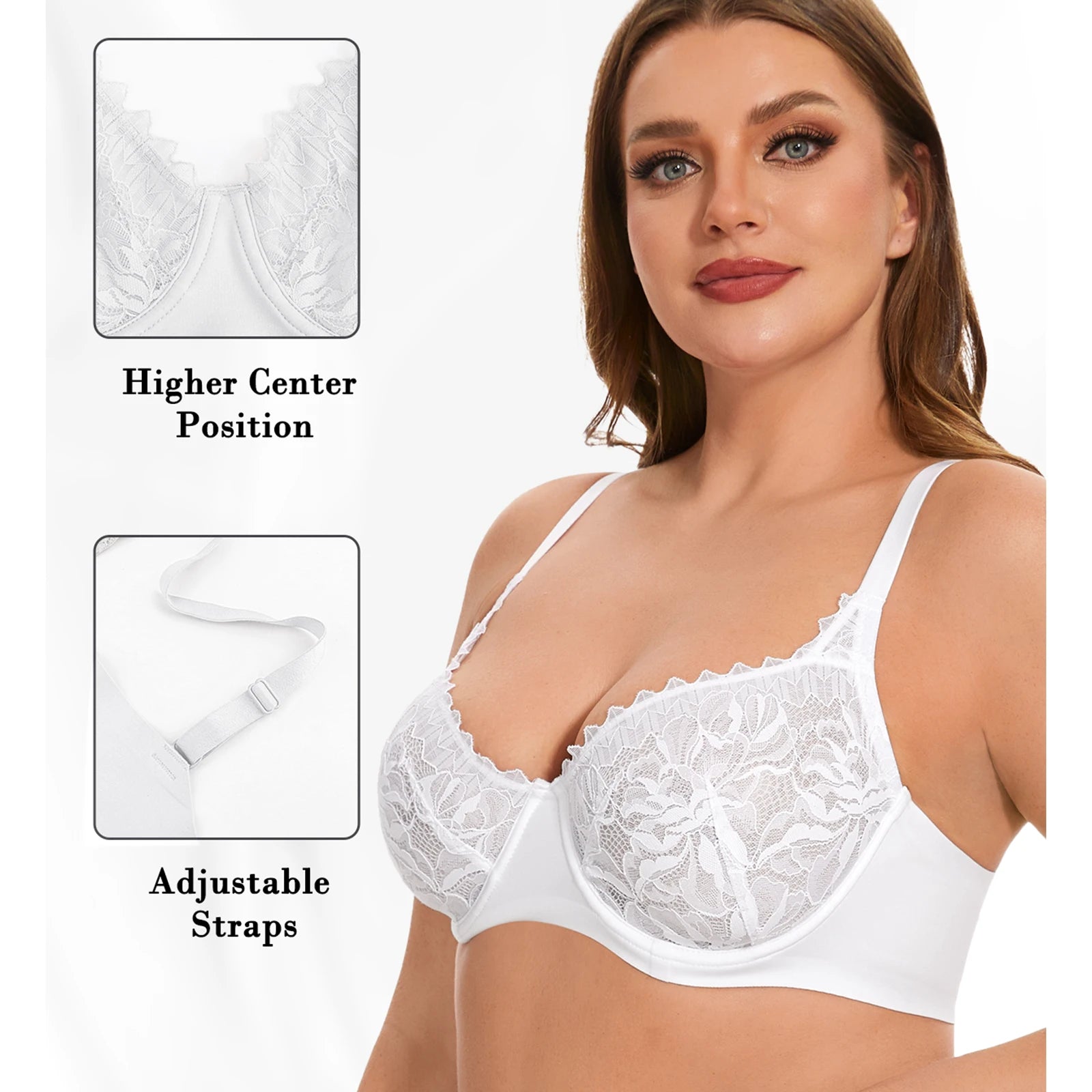 New Mesh Bras For Women Lace Bra Unlined Sexy Lingerie Perspective Bra Underwire Everyday Ultra Thin Bras C D E F G H Cups