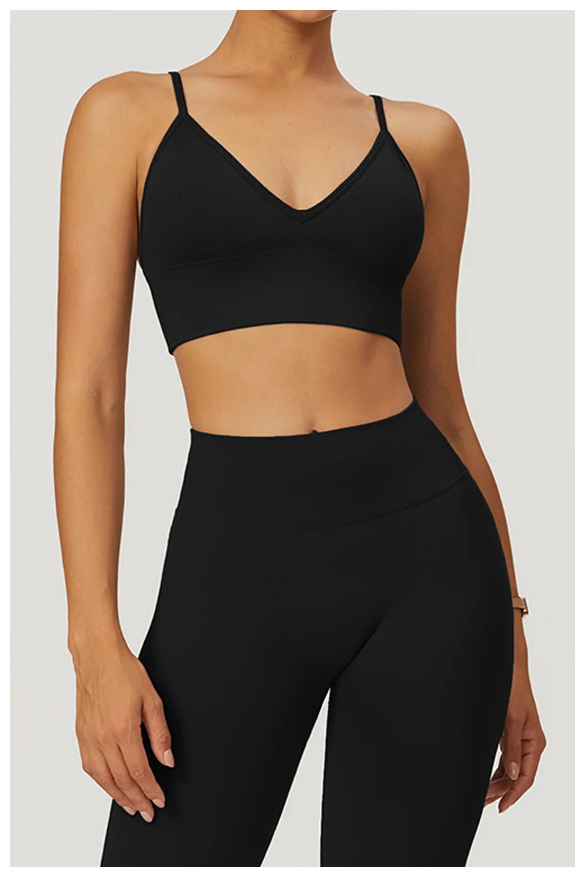 HBC Seamless Sports Bras for Women Fitness Yoga Bras With Removable Pads Adjustable Straps Gym Vest Top Bra Running Crop Top
