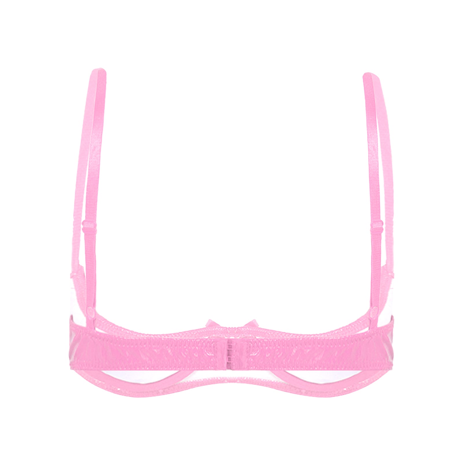 Womens Lingerie Open Breast Bras Wet Look Patent Leather Sexy Open Chest Quarter Cup Brassier Strappy Underwired Bra Underwear