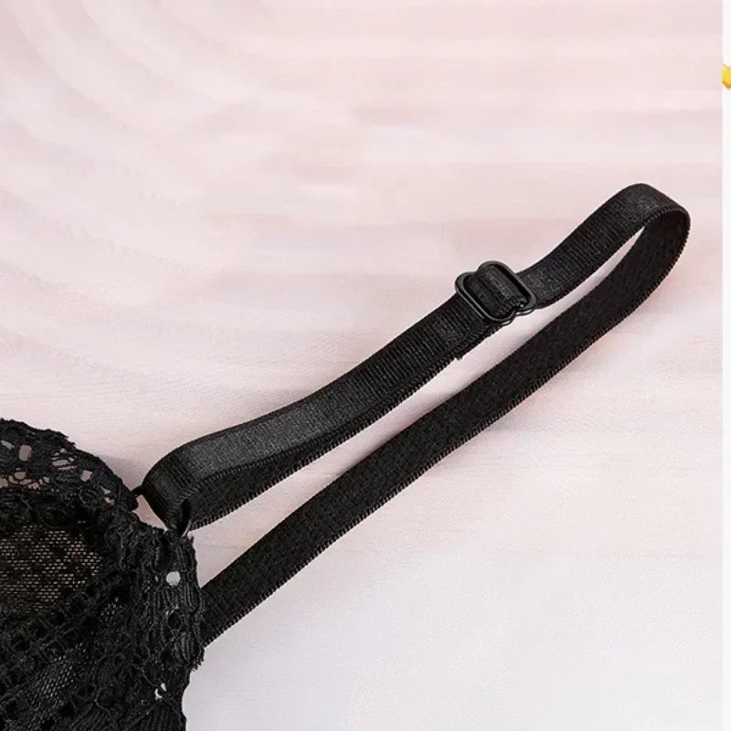 Lace Bras for Women Wireless Bralette Transparent Lace Underwear Women's Push Up Bra Solid Color Sexy Lingerie Backless Bra