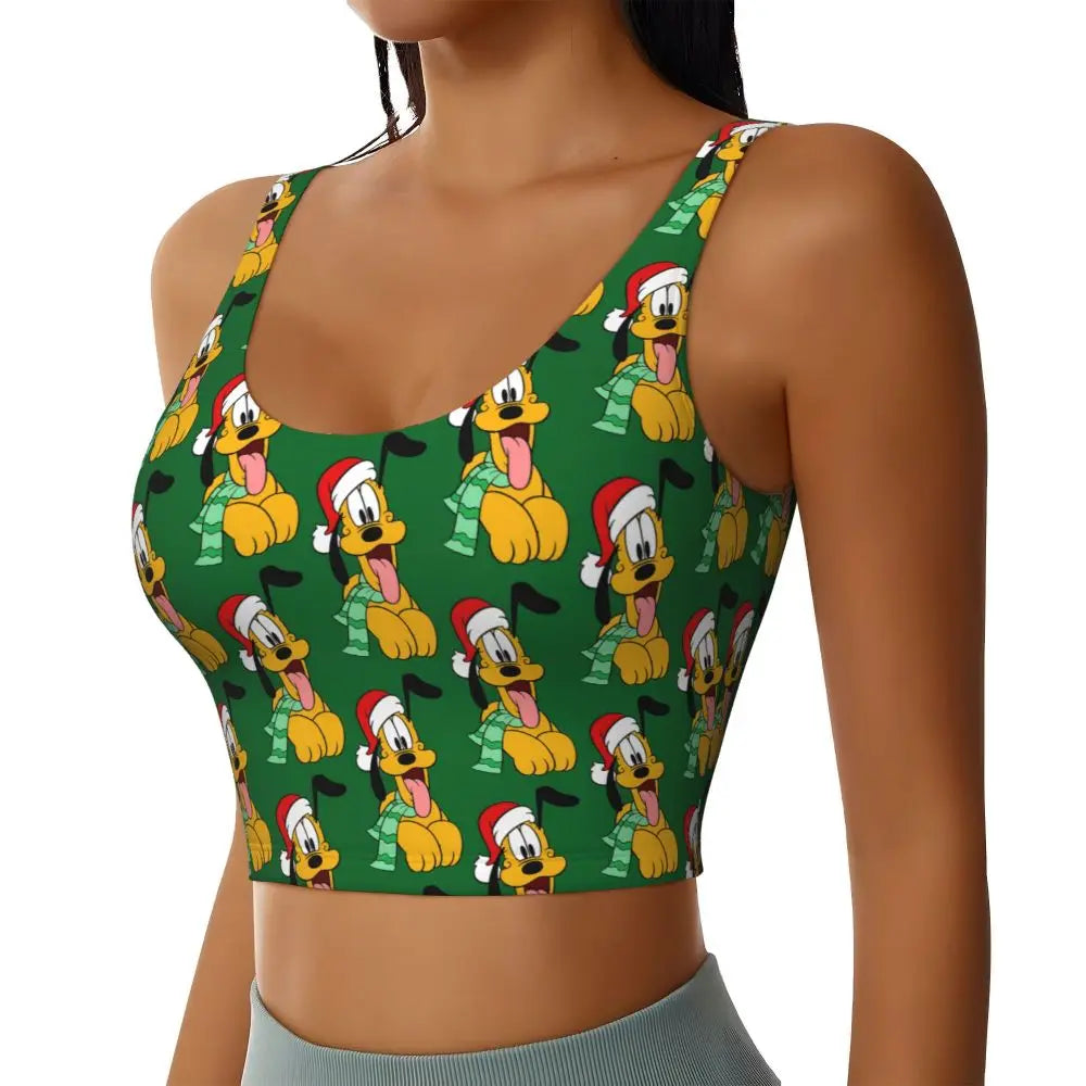 Custom Pluto Anime Manga High Impact Sports Bras for Women Classic Seamless Workout Yoga Crop Tank Tops