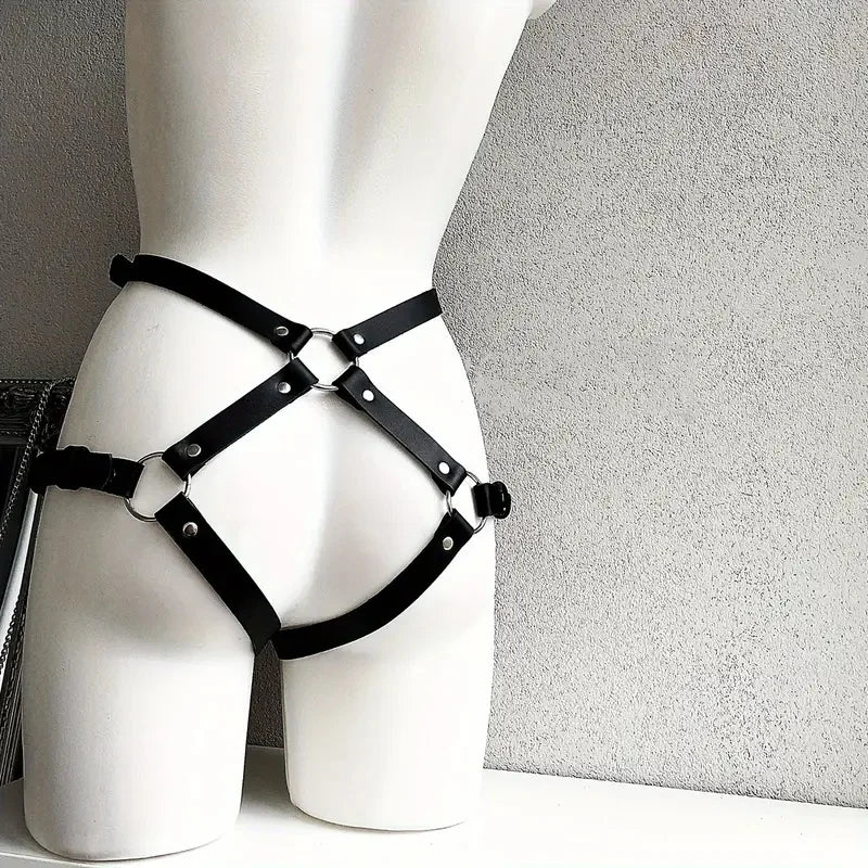 Sexy Leg Garter Body Harness Bondage Belts Women Leather Underwear Suspenders Straps Stockings Sword Belt Seks Goth Clothing