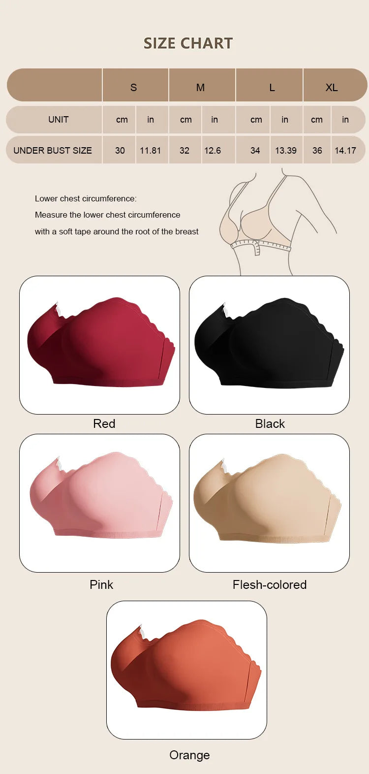 Lingerie Wireless Gather Bra Women Invisible Bra Front Buckle Push up Seamless Bra Sexy Strapless Underwear Waves Grain Bras