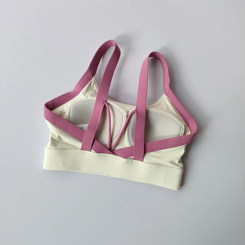 Sports Bra Crop Top Bras for Women Gym Tops Sexy Yoga Bra Open Back Workout Top Running Underwear Fitness Bra SportsTop 2024