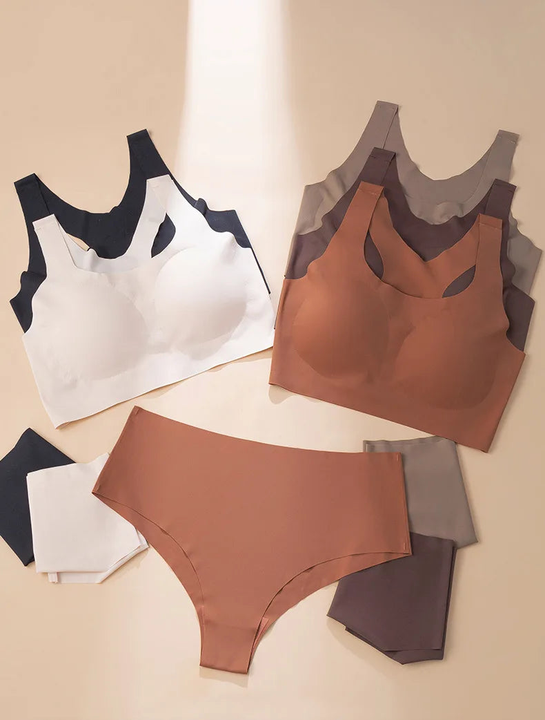 Woman Bras Seamless Wireless Ultra Thin Vest Underwear Top Push Up Summer Bralette Girl Sleep Sports Breathable Bras ﻿