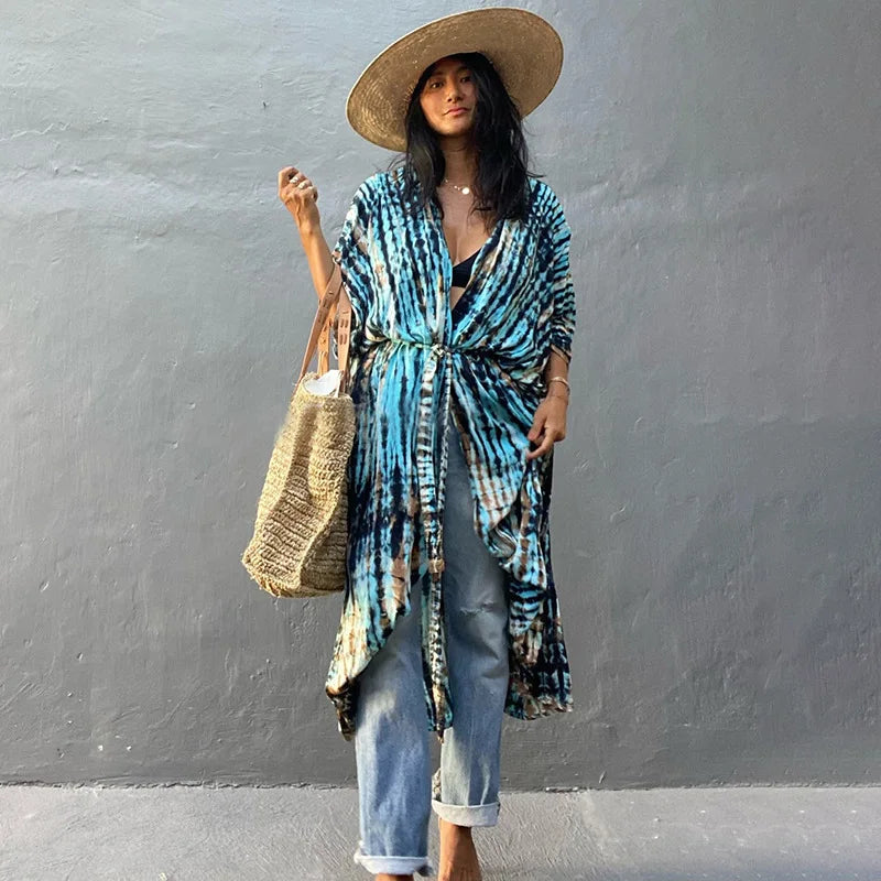 Women's Beach Cover Ups Button Down Sunscreen Bikini Swimwears Vacation Bamboo Maxi Sundress Oversized Bathing Suit Cover Ups