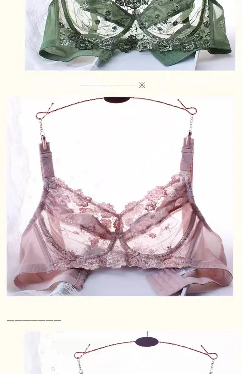 Full Coverage Plus Size Women Sexy Lace Bra Underwire Embroidery Brassiere 75 80 85 90 95 100 105 110 B C D E F G H