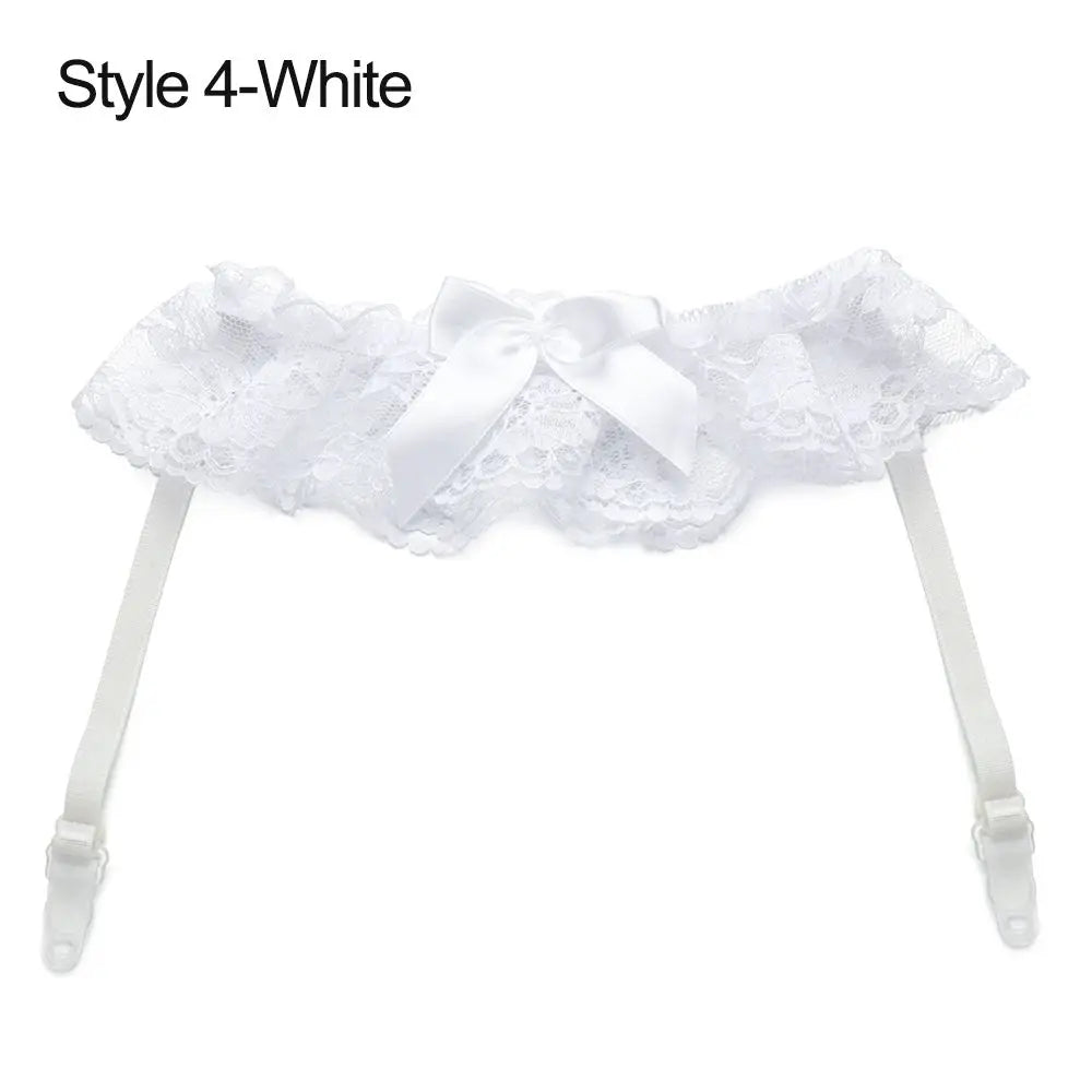 Sexy Fashion Lingerie Garter Belt Wedding Bride Leg Garter Cosplay Party Accessories Bowknot Lace Elastic Leg Ring