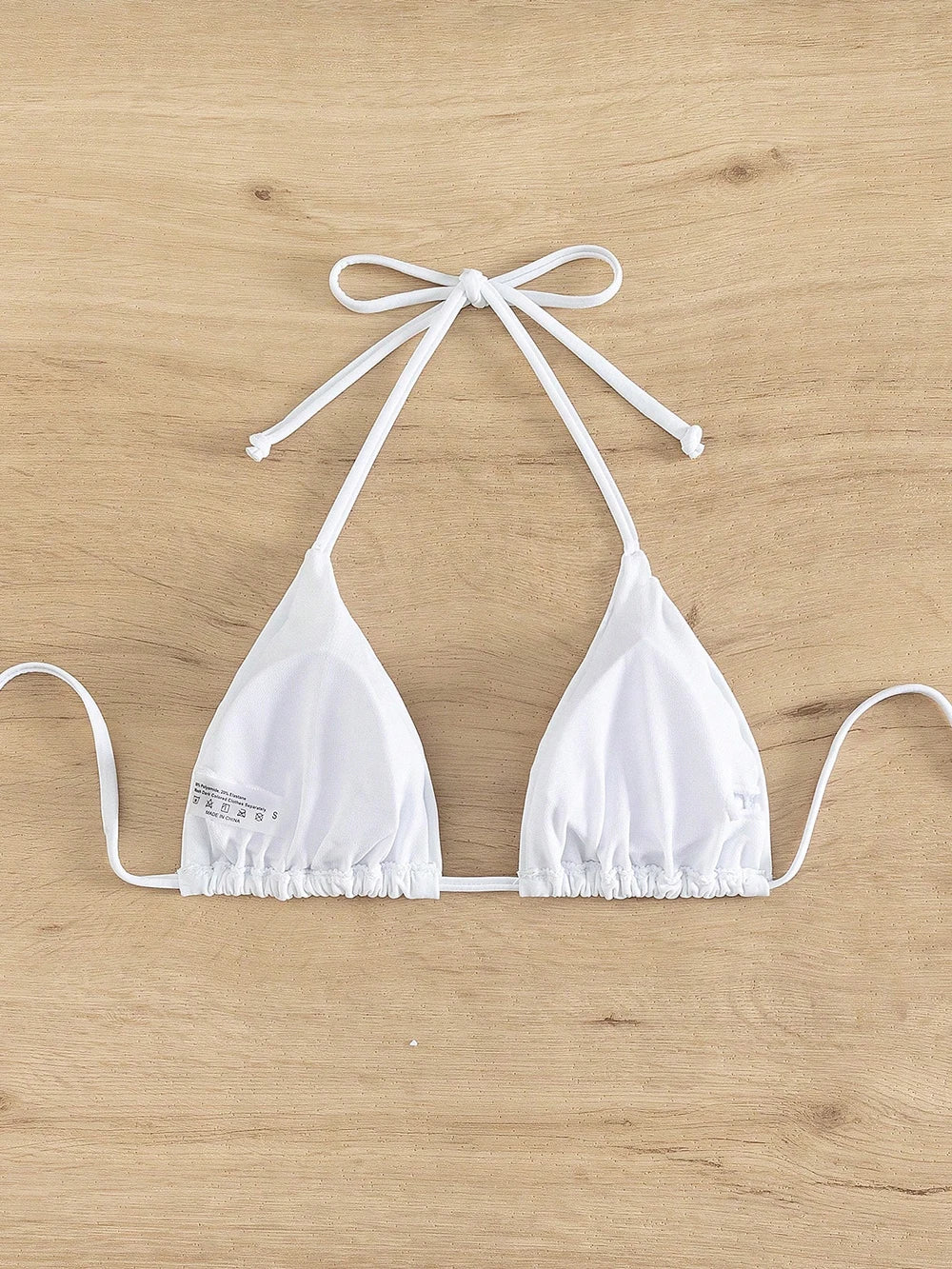 Sexy Solid Color Bikini Bra Top Women's Neck Hanging Lace up Backless Swimwear Top Beach Swimsuit Brazilian Biquinis