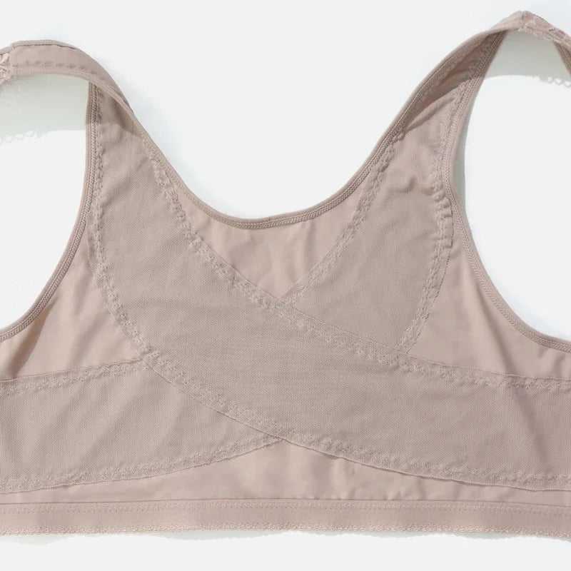 7 Hooks Front Closure Unlined Thin Comfort Bra Plain Floral Undewear Full Cup Minimizer Wireless Lingerie 0XL-5XL
