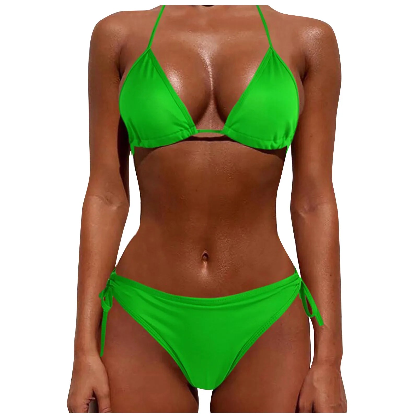 Women'S Seductive Lingerie Two-Piece Set Women'S Fashion Sexy Split Bikini Lace-Up Erotic Lingerie (no padding) swimsuit