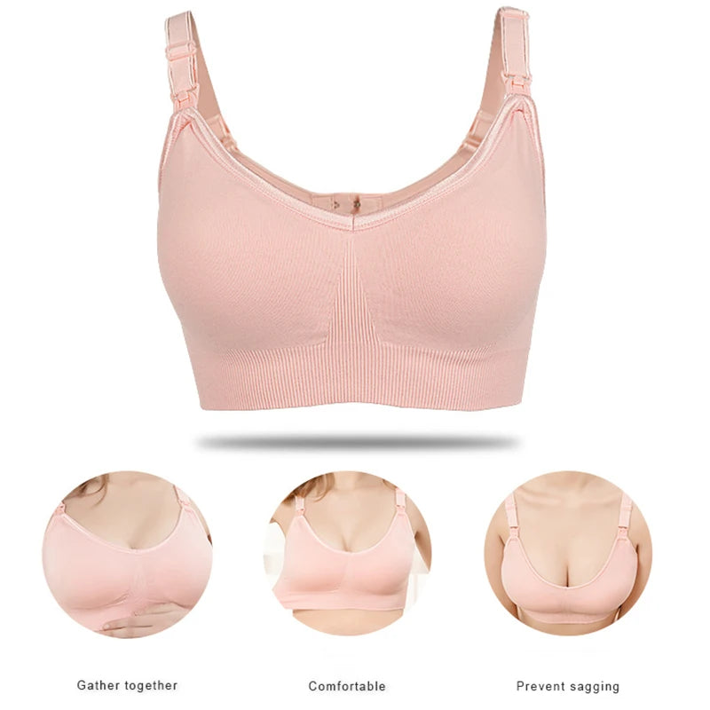 Wireless Maternity Bra Pregnant Women Seamless Prevent Sagging Breastfeeding Bras Push Up Breathable Front Open Nursing Bra Hot