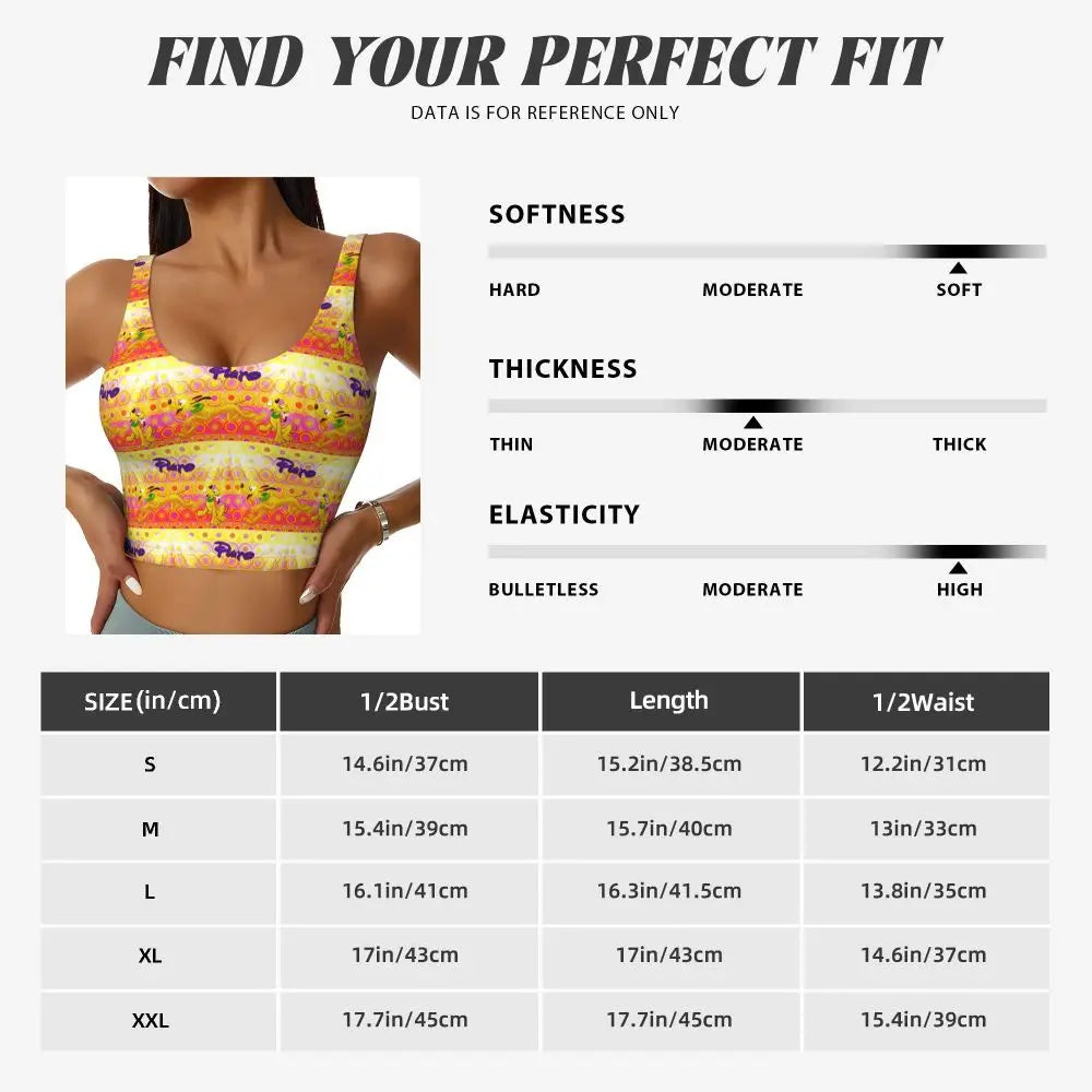 Custom Pluto Anime Manga High Impact Sports Bras for Women Classic Seamless Workout Yoga Crop Tank Tops