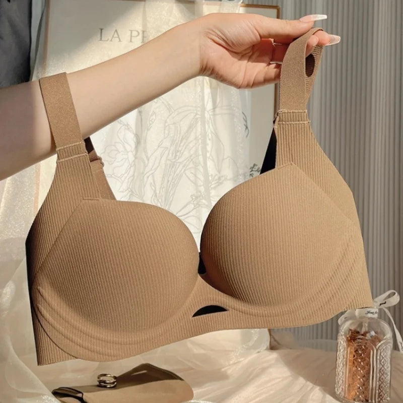 Push-Up Bra For Women Padded Non-wire Underwear Sexy Lingerie Seamless Fixed Cup Bras Comfort Shoulder Strap Intimates M-3XL