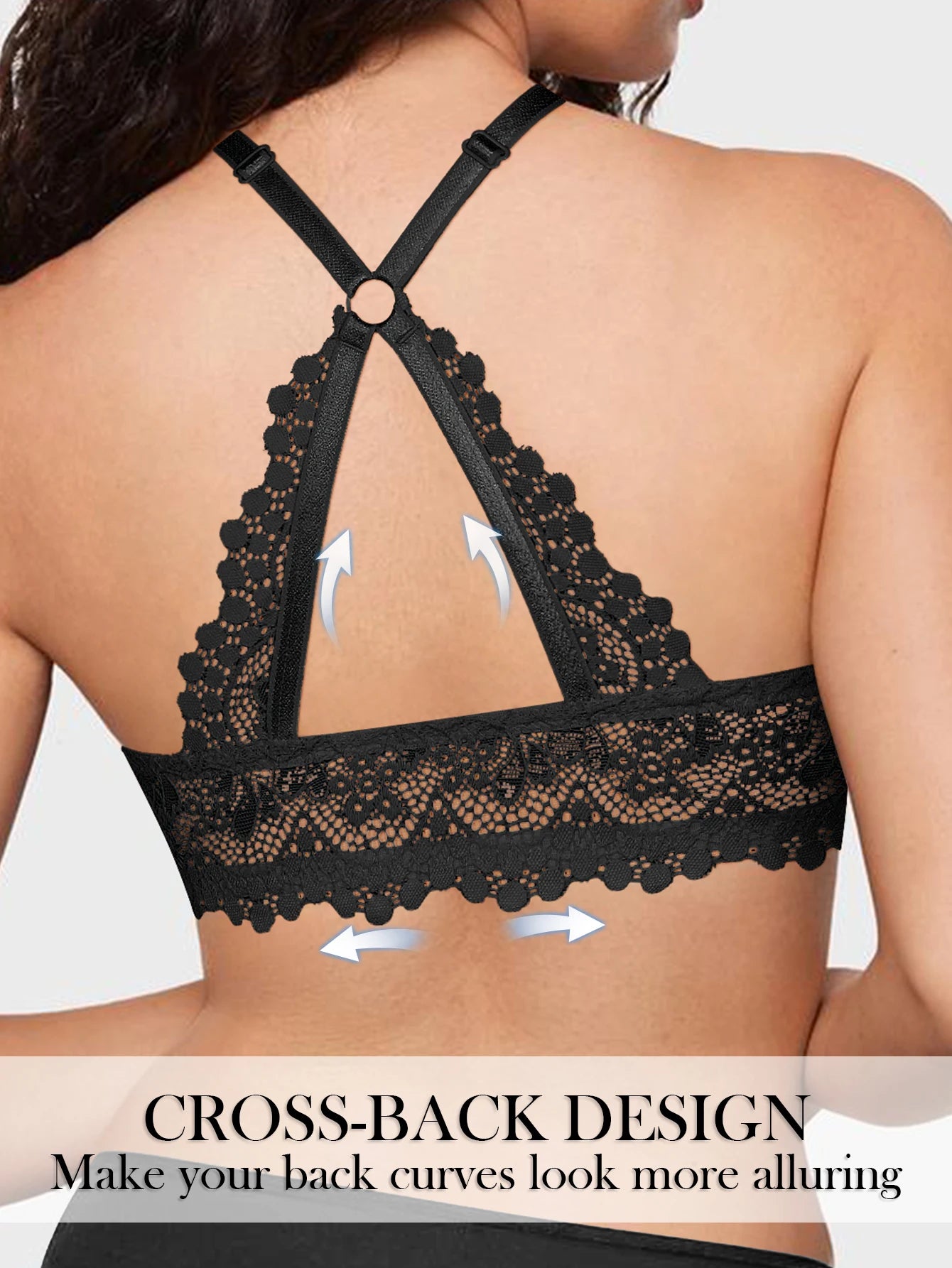 Women’s Sexy Lace Padded Wireless Bra with Comfortable Support, Adjustable Straps, Breathable for Daily Wear Multiple Occasions