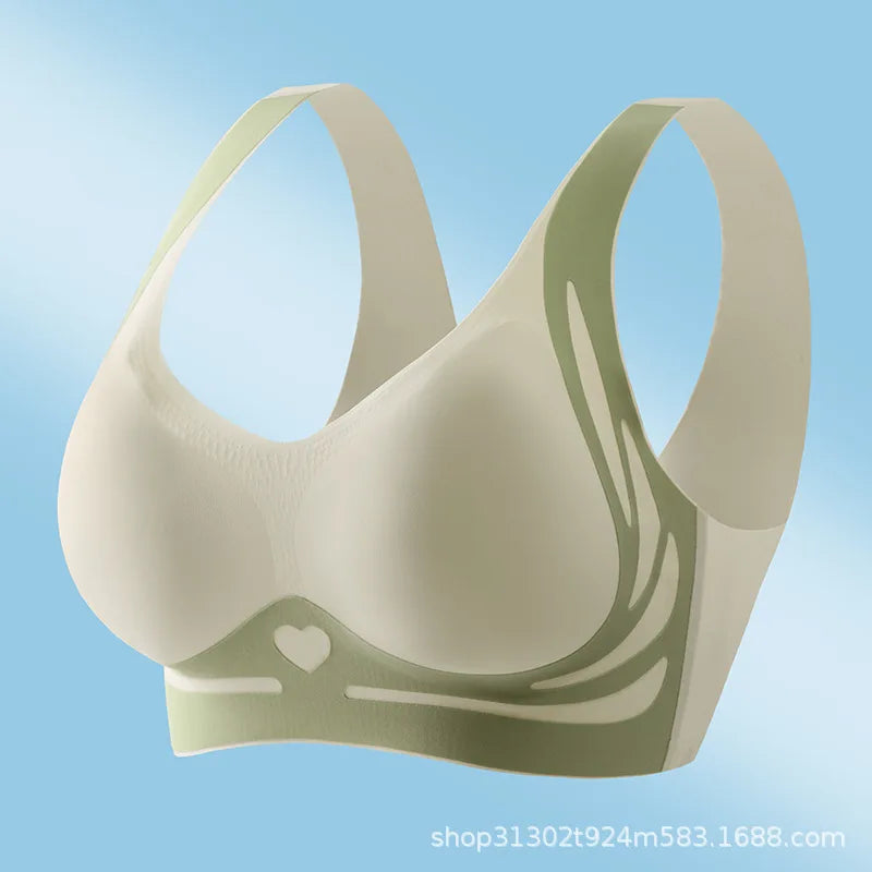 Seamless breast-collecting love bra to prevent sagging and lift up the anti-gravity support bra with contrasting colors sexy