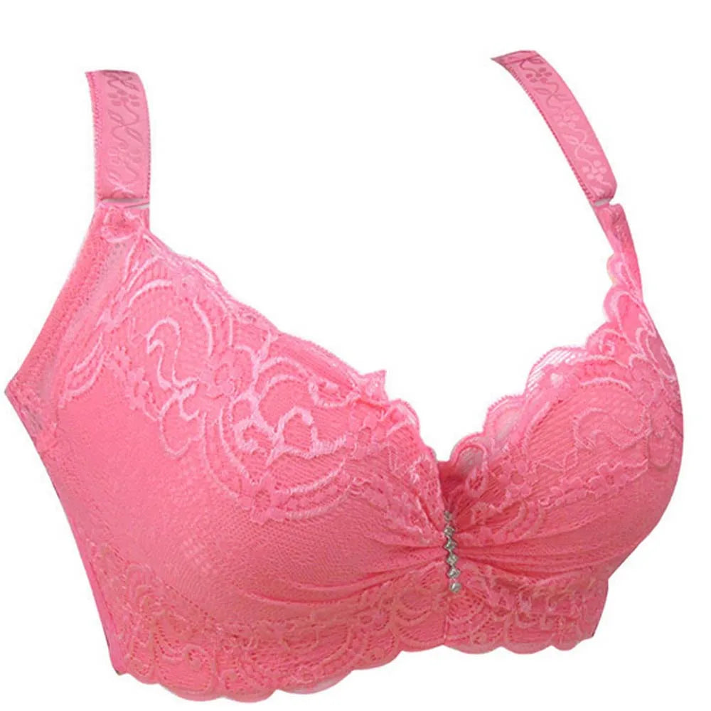 BCHRAYIUP Women's Underwire Padded Plunge Push Up Bra Sexy Flora Lace Deep V Full Cup Bra 34 36 38 40 42 44 46 B C D E