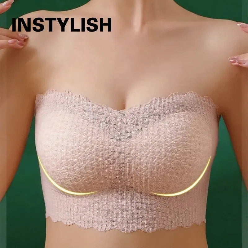 Women Seamless Bralette Sexy Invisible Bra Tube Tops Strapless Bras Lingerie Wireless Wedding Brassiere Push Up Underwear