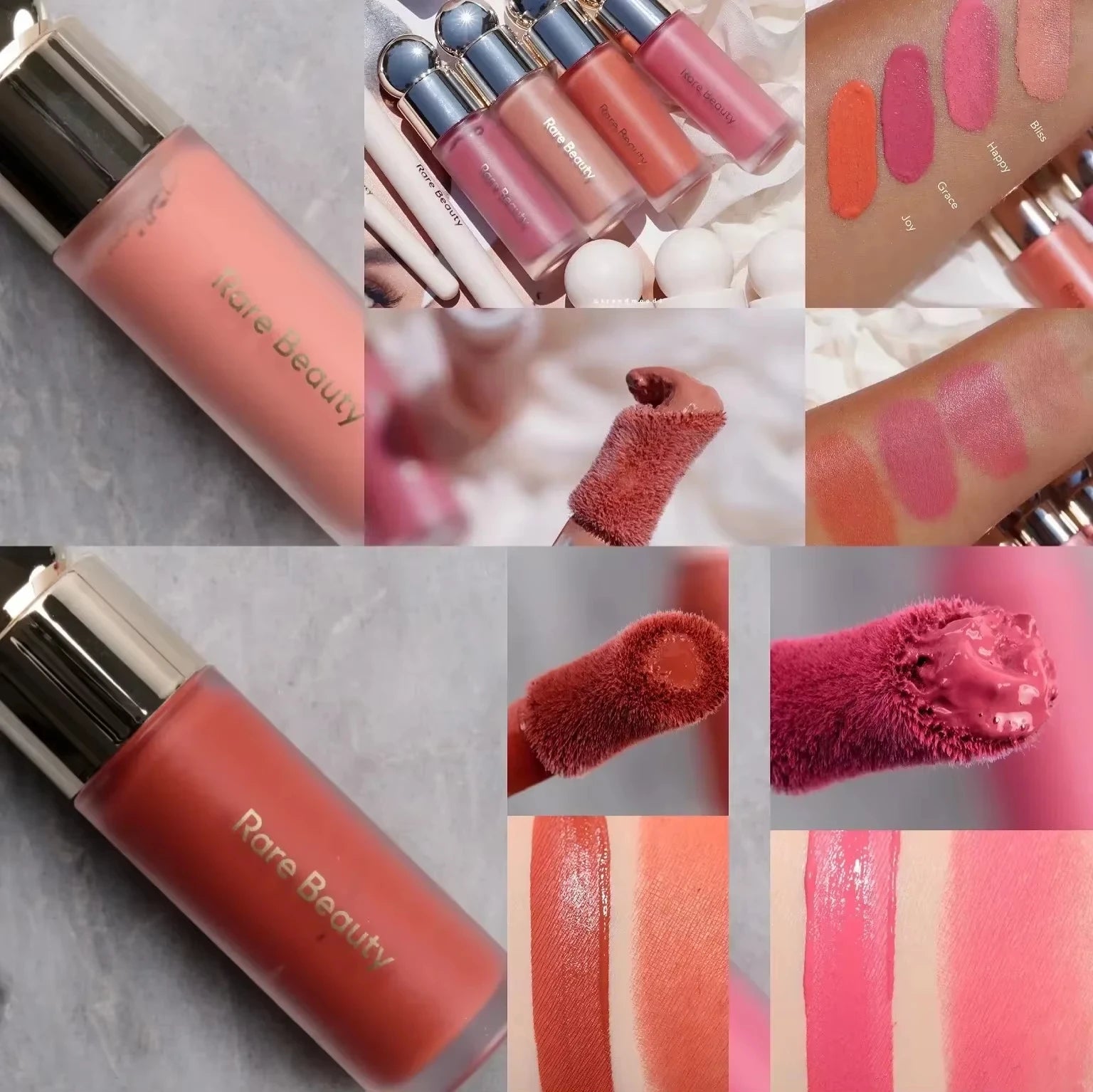 Rare Beauty Lip Gloss Liquid Blush Highly Pigmented Dewy Glow Natural Looking Waterproof Sweatproof Blusher Daily Use Makeup