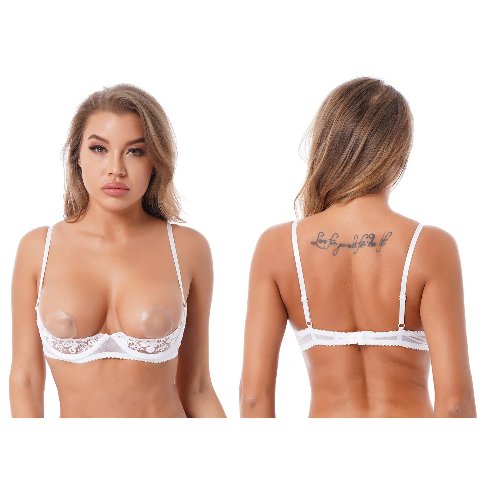 Women Lace Bra Underwear Adjustable Strap Half A Bra Unlined Brassiere Lingerie Sheer Floral Underwired