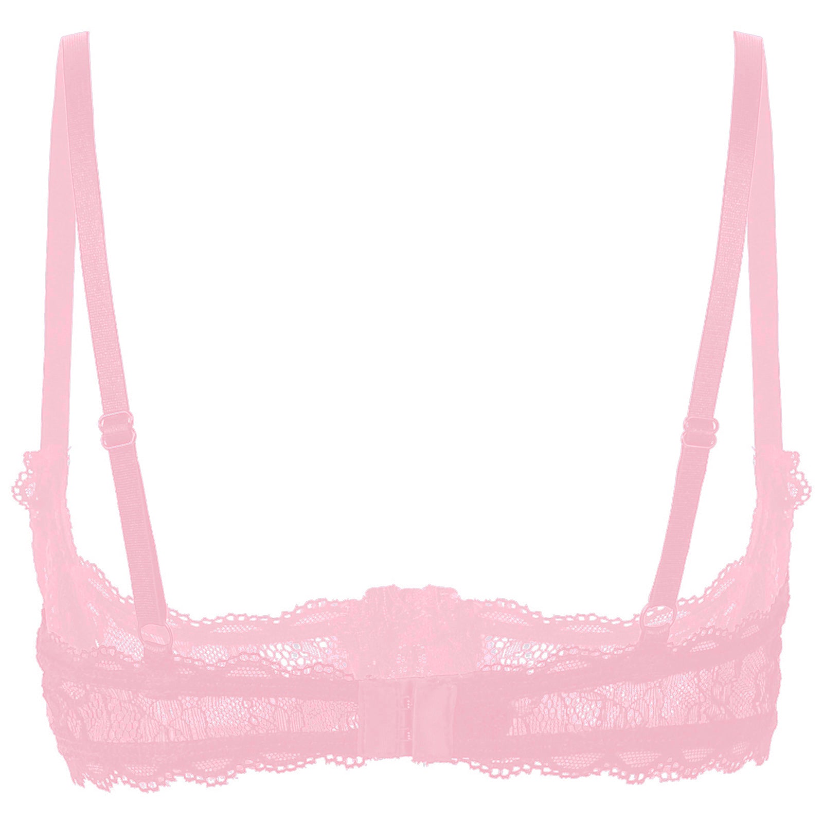 Women's Sheer Lace Lingerie Sexy Half Cup Bare  Breast Underwire Push Up Bra Tops Adjustable Straps Unlined Brassiere