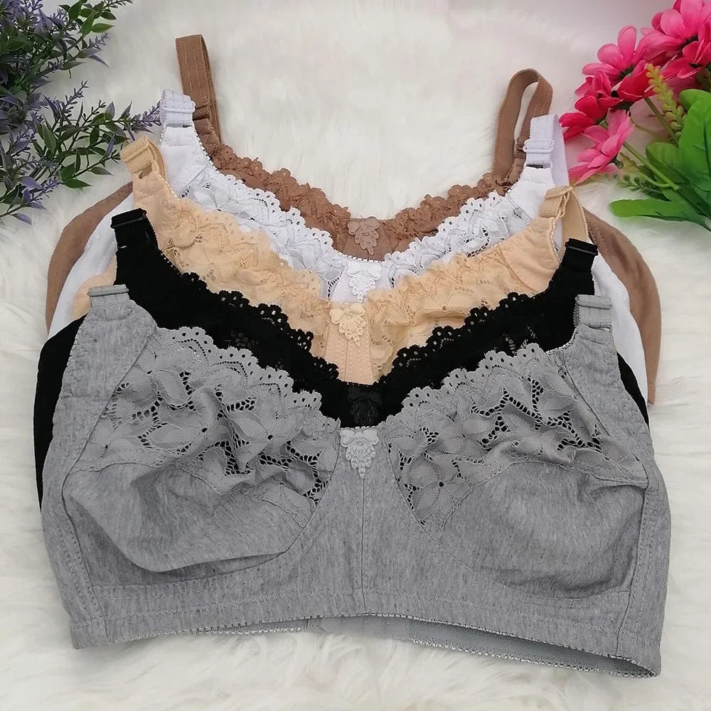 Lace Sexy BraS For Women Wire Free Bras Cotton Thin Brassiere Female Confortable Underwear 75-100 C D Cup C31