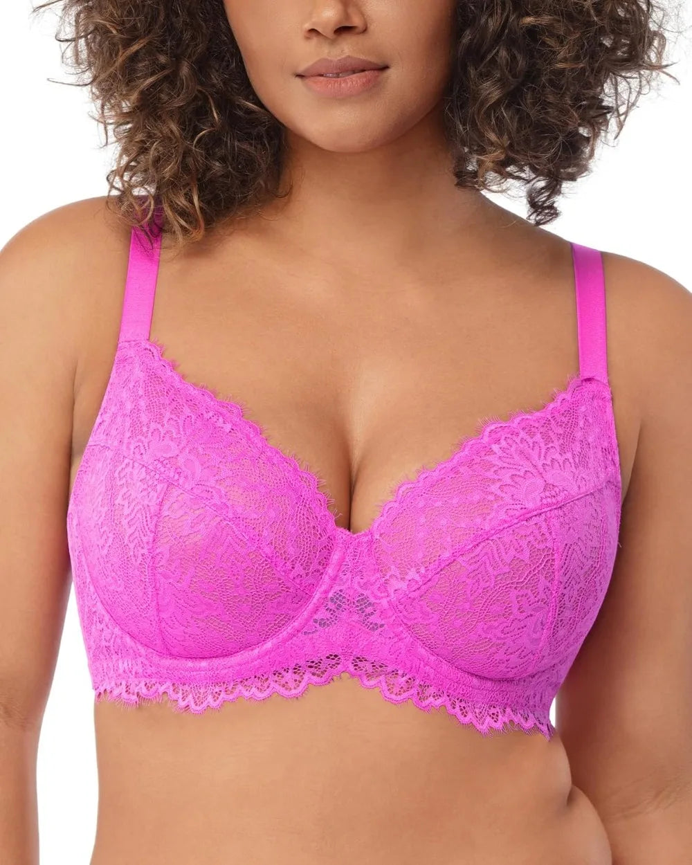 Fashionable Sexy Lace Bras Comfortable Breathable Large-sized Full Cup Without Padding Adjustable Upper Support