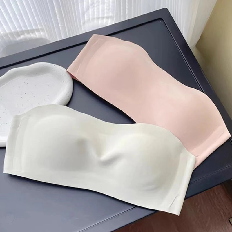 Strapless Bra for Women, Push-up Bra for Small Breasts, Non-slip, Anti-exposure, Seamless Tube Top with Invisible Back Bra