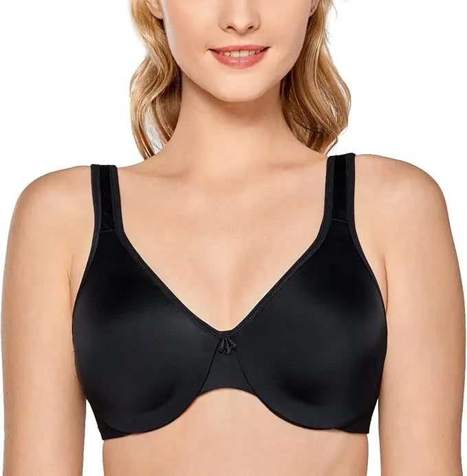 DELIMIRA Women Everyday Bra  Minimizer Bra Plus Size Underwire Full Coverage Seamless Bras