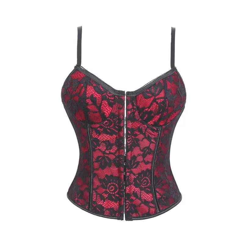 Front buttoned padded bra with steel frame for ladies  plunging tight fitting top Corset