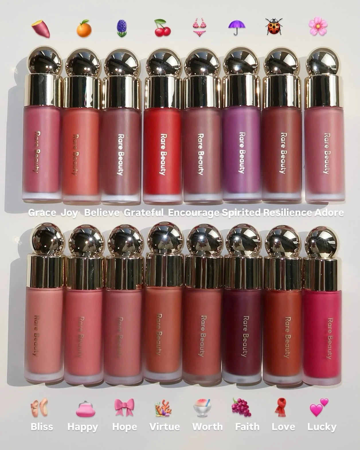 Rare Beauty Makeup Liquid Blush Cheeks Waterproof and Long-Lasting Nourishing Happy Hope Love Joy Lucky Worth With Box Makeup