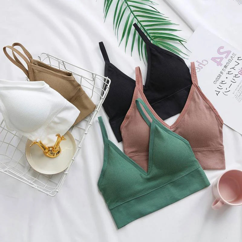 Sexy Sports Bra for Woman Solid Seamless Wireless Cami Bra Bralette Tops U Beautiful Back Comfortable Lingerie Bra