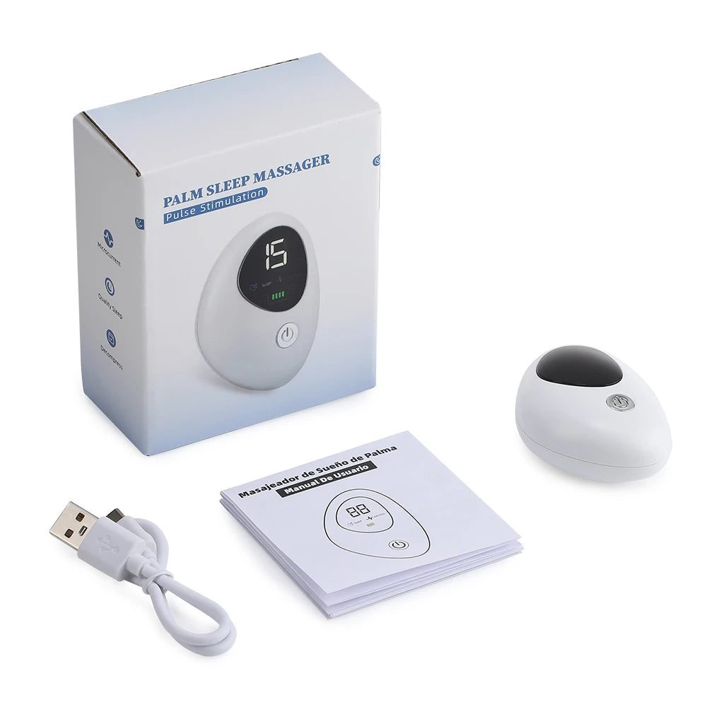 Microcurrent Sleep Aid Device EMS Sleep Aid Machine Sleep Instrument for Insomnia Stress Anxiety Relief Palm Pulse Massager