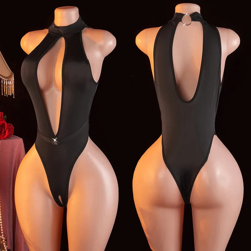 Sexy Bodysuit Hollow Out Lingerie For Couple Sex Clothes Backless Underwear Bandage Sleepdress Porn Cosplay Women Bodysuit