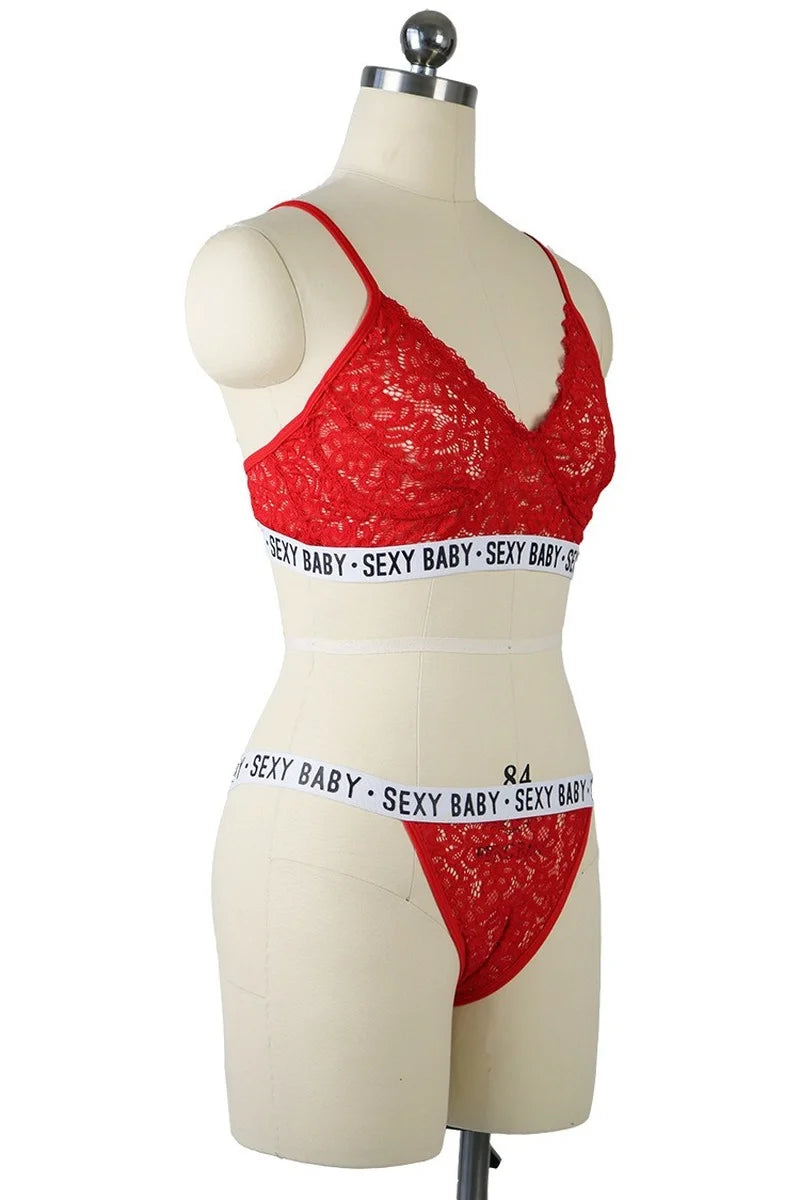Sexy Lingerie Set for Women Hollow Bandage Bikini Bra G-String Suit Lace Erotic Costume Porno Sex Adult Underwear Clothes