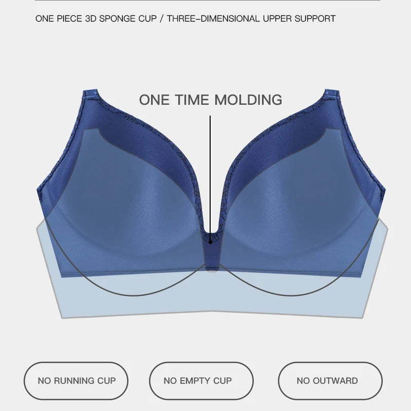 Sexy Lace Wireless Bras for Women Lingerie Push Up Bra Comfort Backless Sleep Tops Gathered Underwear French Bralette New