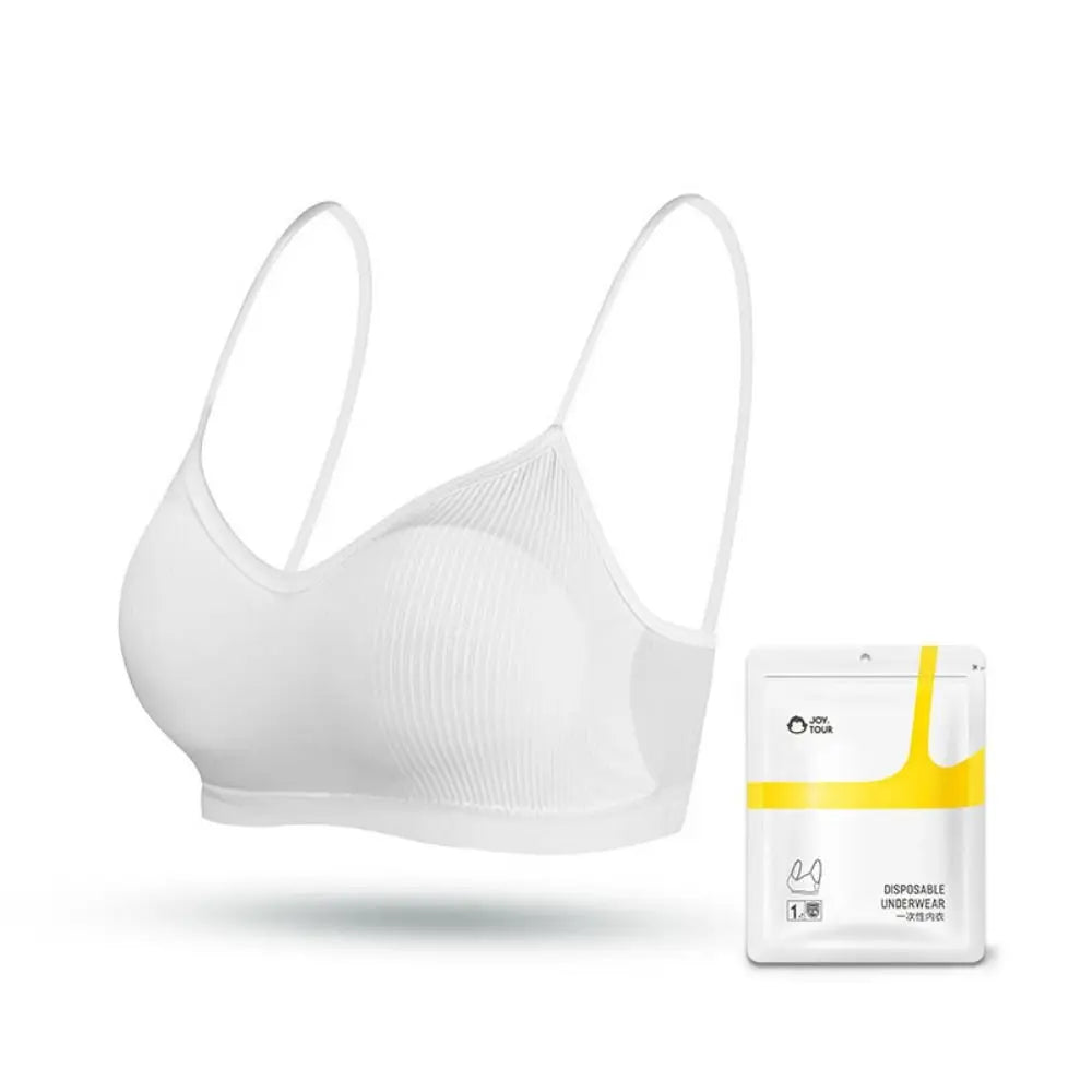 Portable Wireless Disposable Bras Straps with Chest Pad Disposable Bralette Cotton Bralettes for Women For Women
